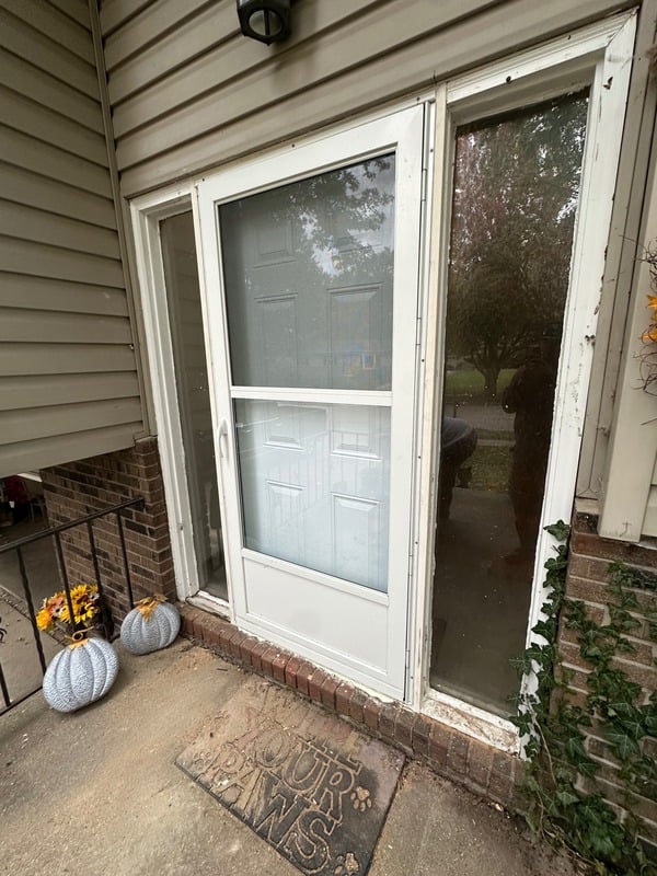 New front door installation exterior view